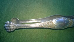 Ezüstözött cukorcsipesz szép ötvösmunkával 133 mm
