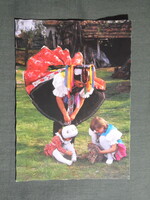 Képeslap,Rimóc,Palóc népviselet,népművészet látkép,részlet,1988-