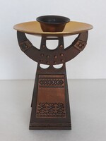 Retro iparművészeti szovjet/orosz gyertyatartó stilizált lány figura, 21 cm