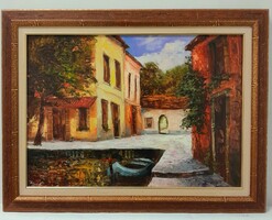 Ferencsik Árpád: Csónak képméret 50x70 cm  kerettel: 66x86 cm