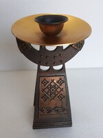 Retro iparművészeti szovjet/orosz gyertyatartó stilizált lány figura, 21 cm