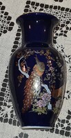 Pávamintás Japán váza, 16cm