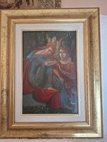 HERPAI Zoltán olajfestmény címe:"Szerelmesek",  kíváló állapotban,