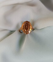 Réz gyűrű metszett díszítéssel