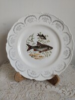 Porcelán dísz tányér hálás dekorral