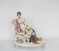 Joséphine de Beauharnais császárnő Napóleon első felesége antik porcelán, jelzett, hibátlan, eredeti