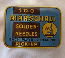 Marscall. Régi gramofon tű doboz, tűkkel