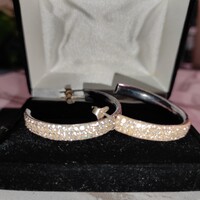 Egyedi, ékszerész által készített Swarovski köves ezüst fülbevaló eladó