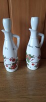 Virág mintás ecet, és olaj kiöntő porcelán