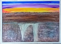 A felszín alatt. 50x70 cm. Károlyfi Zsófia Prima díjas művész alkotása+tanúsítvánnyal