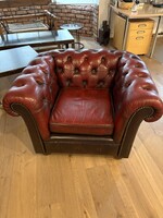 Chesterfield bőr club fotel
