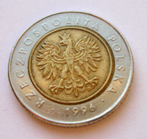 Lengyelország - 5 Zloti - 1996 - Bimetál