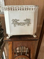 Szecessziós nagyméretű fém kaspó  02