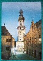 Sopron, Tűztorony a Storno-házzal, postatiszta képeslap, 1975