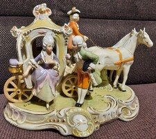 Gräfenthal kétlovas porcelán hintó