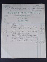 1912–1913-as glasgow-i női szabász számla – G.S. Nicol
