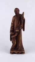 1W081 Kínai, keleti bölcs fafaragvány, fafaragás 22.3 cm