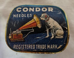 Condor. Régi gramofon tű doboz, tűkkel