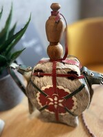 Csikóbőr ( eredeti) VINTAGE kulacs 17 x 14  x 5 cm