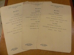 BANDL JÓZSEF VENDÉGLŐS  HOTEL CARLTON SZÁLLODA ÉTTERME MENÜLAPOK