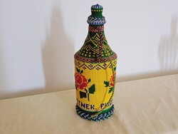 Fonott üvegpalack üveg karaf 7,5dl PIROS RÓZSÁK BESZÉLGETNEK 1960- retro
