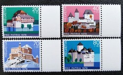 Sv1130-3sz / Svájc 1978 Pro Patria : Várak bélyegsor postatiszta ívszéli