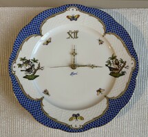 Herendi Porcelain Rotschild Pattern Blue Scale Wall Clock