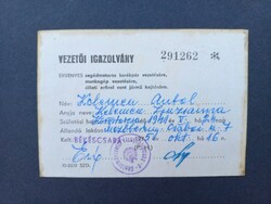 Vezetői igazolvány 1975-ből segédmotoros kerékpárra, Mezőberényi lakosnak