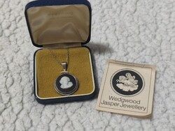 Vintage Wedgwood kerek ezüst kámea medál ezüst láncon