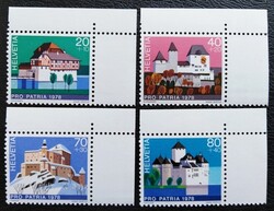 Sv1130-3s / Svájc 1978 Pro Patria : Várak bélyegsor postatiszta ívsarki