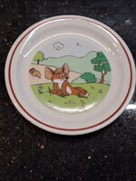 Zsolnay Pannónia Filmstúdió Vuk gyermek porcelán étkészlet kis lapos tányérkája 16 cm