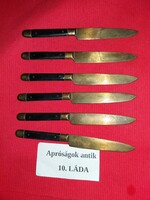 Antik rézpengés bakelit nyeles késkészlet 6 darabos 15 cm - 8 cm a penge 2.