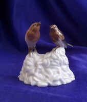 Madárpár sziklán. Jelzett Német porcelán, Rosenthal. Hibátlan.