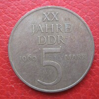 Keletnémet emlék 5 márka 1969 (F5)