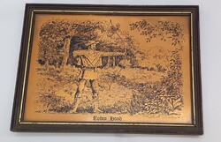 Robin Hood  angol réz lemez kép keretben