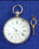 Amerikai kulcsos Ancrel 15 köves PM fémjeles ezüst zsebóra 1793 D: 45 mm .Működő