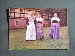 Képeslap,Szerbia,Szerb népviselet,népművészet,1975