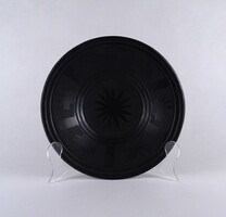 1V816 Jelzett karcagi fekete cserép falitányér 25 cm