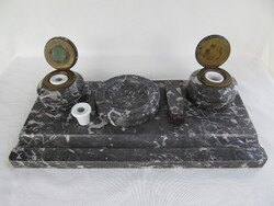 Márvány íróasztali szett kalamáris tintatartó kiegészítőkkel