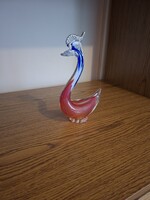 Hattyú, madár alakú üveg levélnehezek. 25,5 cm. Hibátlan.