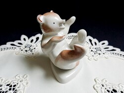 Drasche, Kispest porcelán hempergő maci, medve 7 cm