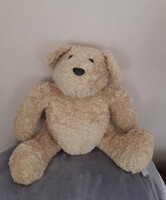 RÉGI, NAGY MÉRETŰ JÁTÉK TEDDY MACKÓ, KÉZZEL VARRT, TÖMÖTT SZŐRME MACI, KEMÉNYEBB TÖLTETŰ - ALKUDHATÓ