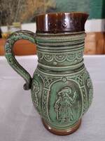 Festett-sómázas német kerámia söröskancsó/korsó