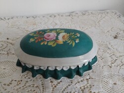 Angol porcelán doboz kézi festessel