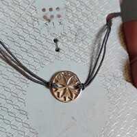 Rózsa aranyozott Mandala ezüst karkötő