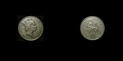 10 PENNY 1992 - NAGY BRITANNIA.... II. Erzsébet királynő képmásával