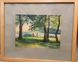 Akvarell életkép, Balatonalmádi (Takács Gyula, 1967. júl.)