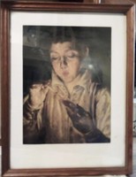Glazed picture frame with reproduction, 42 x 32 cm