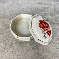 Zsolnay Pécs rózsás porcelán ékszertartó