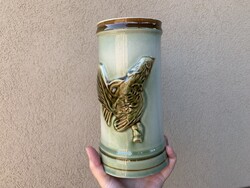1930 körüli Ditmar Urbach madaras kerámia korsó, nagy méret, 21 cm. hibátlan
